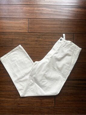 NWT Madewell Mens 31 Natural White Canvas Utility Straight Leg Pant Cotton Twill